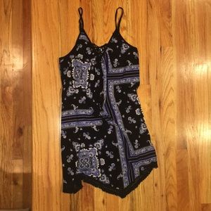 Paisley black and blue dress